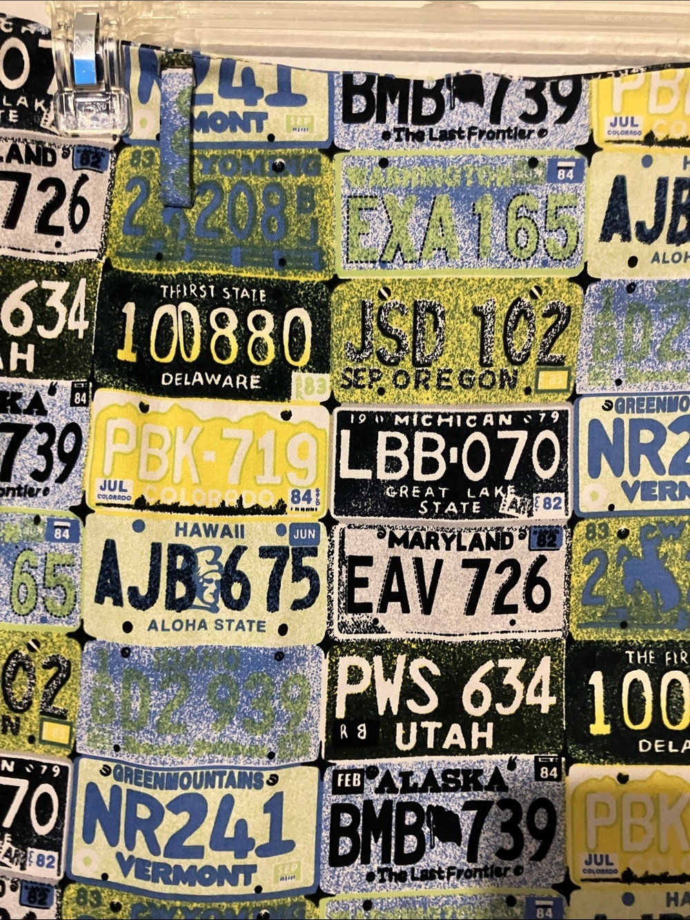 License Plate Patchwork Mini Skirt - Green/Blue/Black/Yellow. Sz S. NEW - Picture 2 of 3